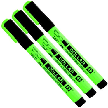 Dollar Highlighter Green (pack of 12) The Stationers
